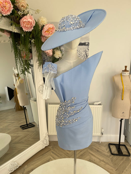 Structured Sky Blue Dress