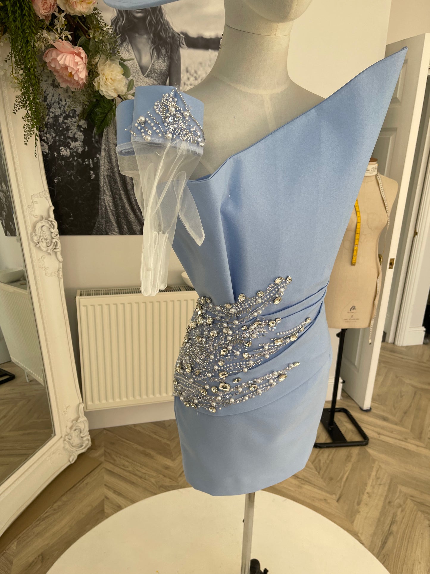 Structured Sky Blue Dress