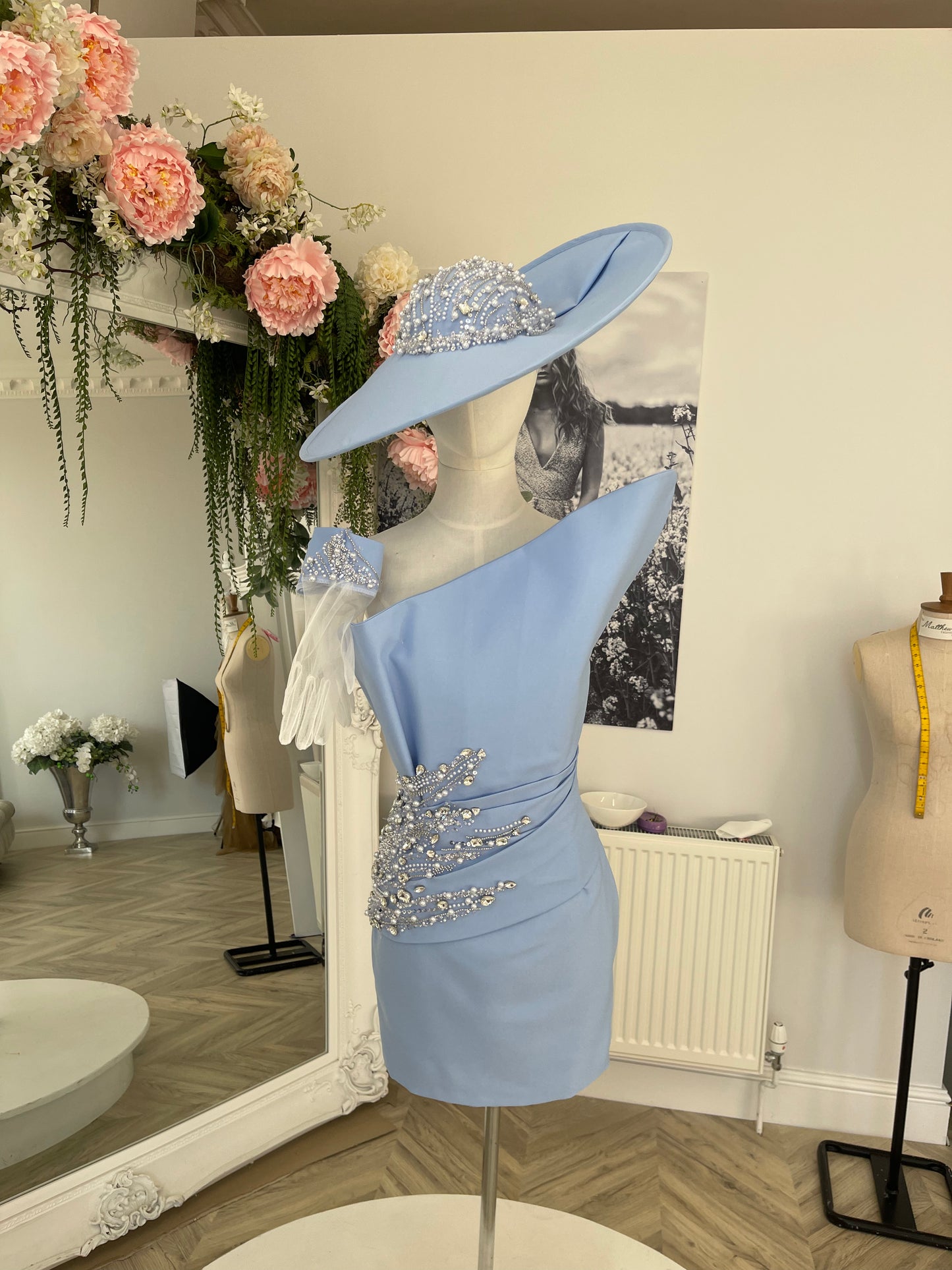 Structured Sky Blue Dress