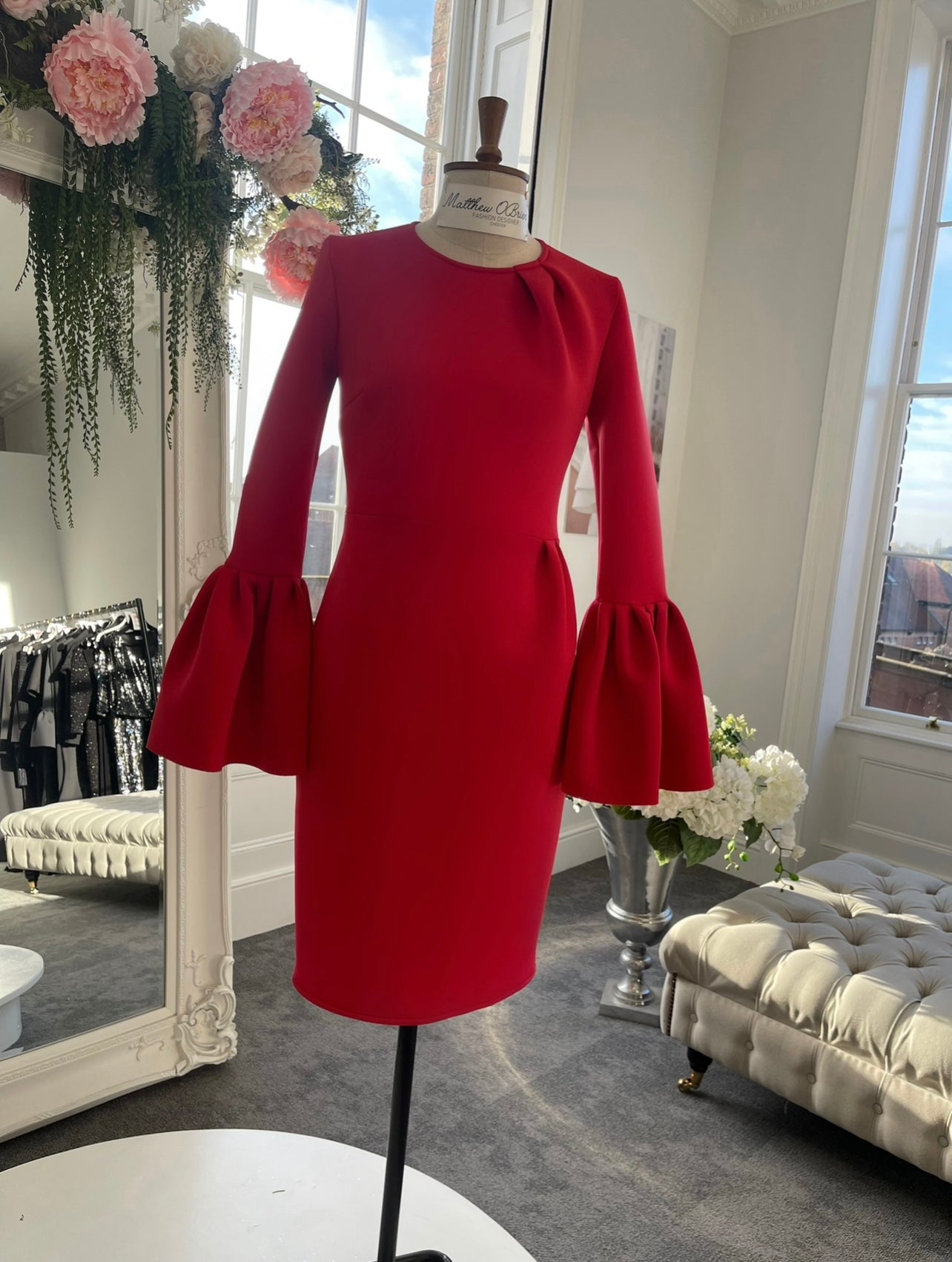 Fluted Neoprene Dress