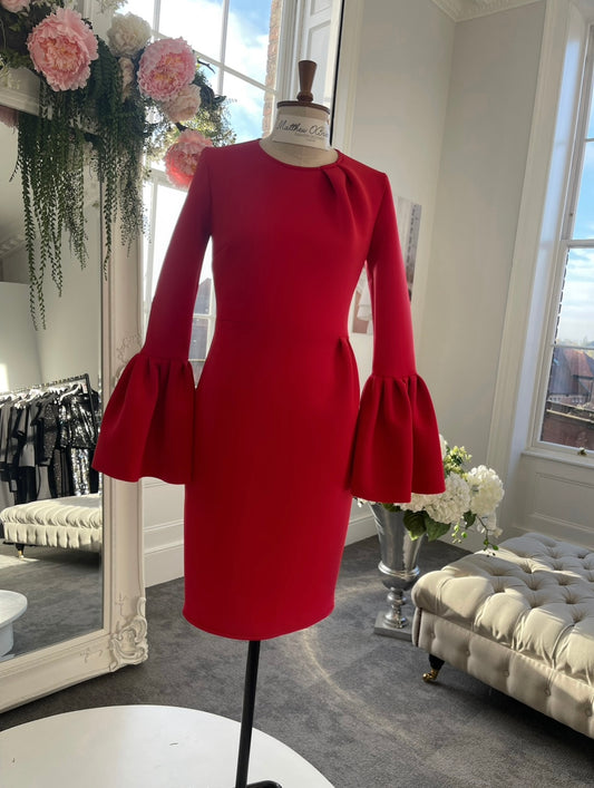 Fluted Neoprene Dress