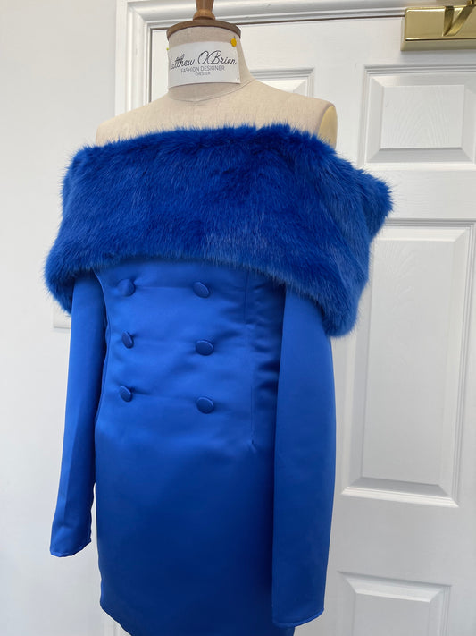 Luxury Fur Off the houlder dress